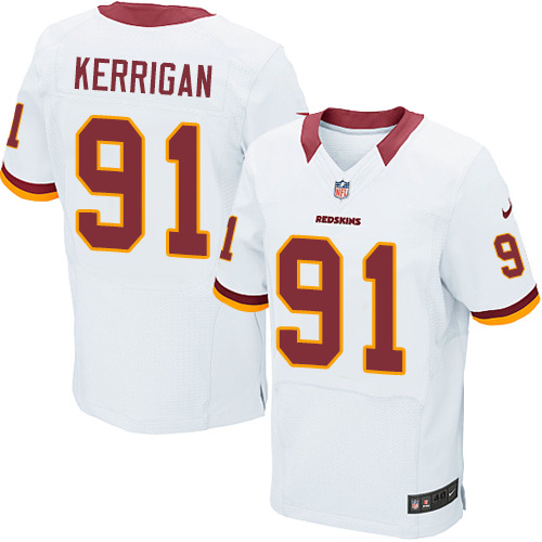 Men's Elite Ryan Kerrigan Nike Jersey White Road - #91 NFL Washington Redskins